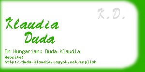 klaudia duda business card